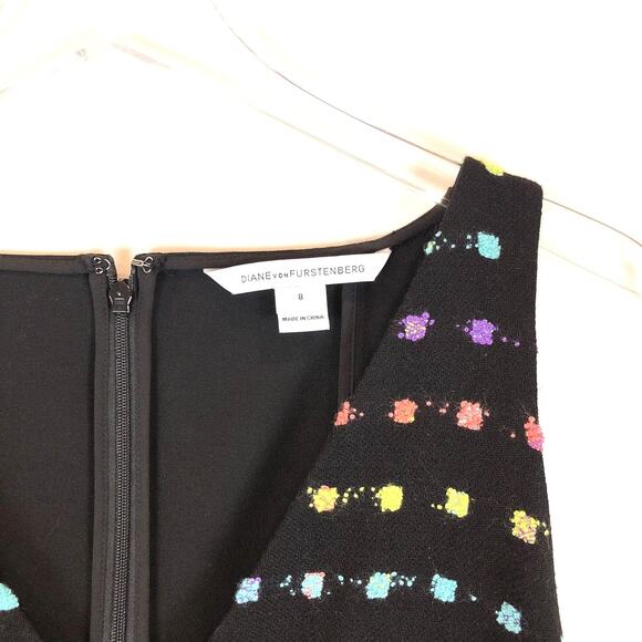 Diane Von Furstenberg Womens Sheath Dress Size 8 Wool Sleeveless Classic Career - Picture 5 of 8